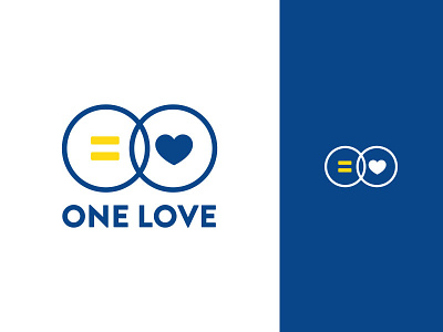 One Love Logo blue branding equality fun logo typography ui vector web design yellow