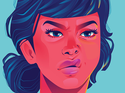 Snarky Illustration Detail blue character close-up fun illustration illustrator red teaser vector