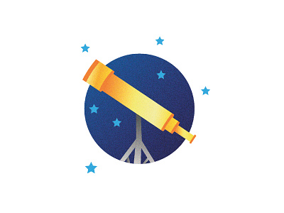 Telescope Illustration colorful design icon illustration illustrator science space stars telescope vector