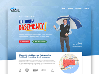 Basement Systems Homepage branding colorful contractor hero icon landing landing page layout ui web web design website