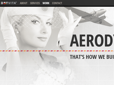 Sneak preview of Dotvita's refreshed .com aerodynamic agency aviation dotvita gray retro