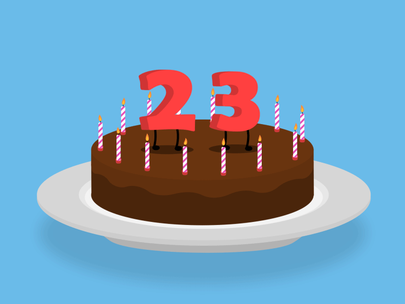 23rd Birthday 23 birthday cake candles chocolate