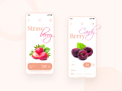Fruits Shopping App application colorful design elegant design light modern ui