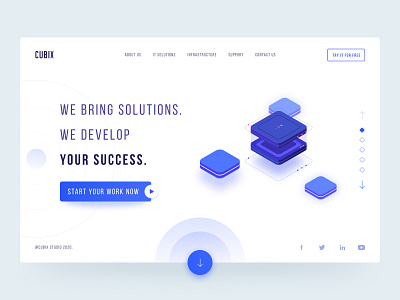 CUBIX STUDIO blue design elegant design flat light modern solution technology ui