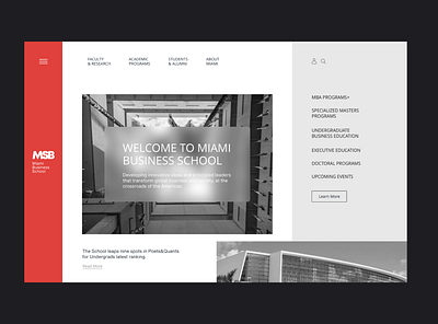 Landing page for business school clean design design education website minimalist design ui ux web