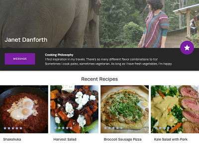 Profile for a Recipe Sharing Site adobexd dailyui ui ux