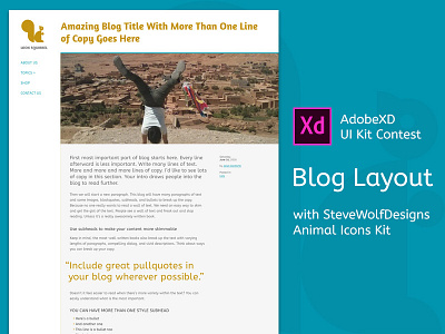 AdobeXD UI Kit Contest: Blog Layout