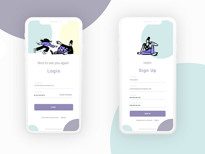 Login & sign up App Screen appdesign color design designer flat illustration ui ux ux design webdesign