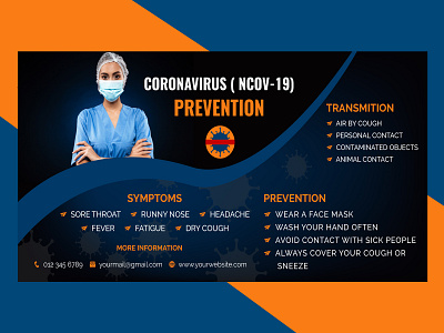 Coronavirus(Covid-19) Prevention & Awarness Banner Design awarness branding clean concept corona coronavirus corporate covid 19 cure design epidemic fever flu healthcare illustration minimalist modern poster template vector