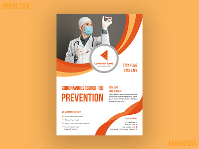 Covid-19 Coronavirus Pandemic Awareness Flyer Design