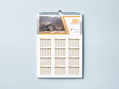 2021 One Page Wall Calendar Design 12 2021 branding calendar clean corporate creative design desk calendar illustration minimalist modern monthly monthly planner professional schedule template wall calendar weekly yearly