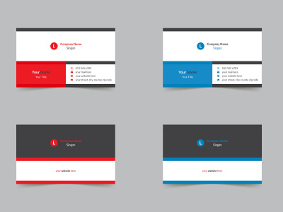 Minimal and Clean Business Card Design black blue branding business card businesscard clean corporate design illustration line art minimalist modern poster professional red shape template vector visitingcard