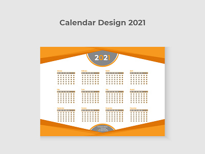 2021 One Page Wall Calendar Design 12 2021 calendar clean creative custom desk calendar minimal monthly panner planner wall calendar weekly yellow