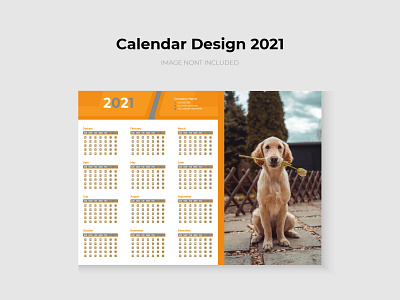 2021 One Page Wall Calendar Design branding calendar clean corporate design illustration minimalist modern monthly planner professional template vector wall calendar