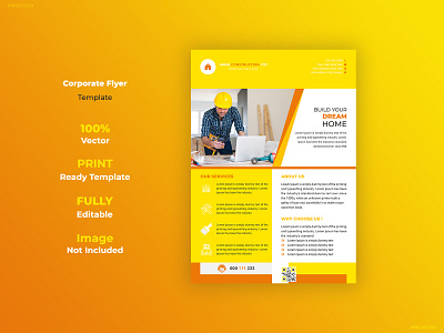 Construction Flyer Design branding building clean concept construction corporate corporate design design illustration minimalist modern poster professional template