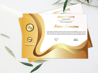 Certificate Template Design award branding brochure certificate clean corporate corporate certificate minimal minimalist modern
