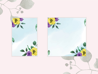 Water Color Floral Invitation Card Blank Template