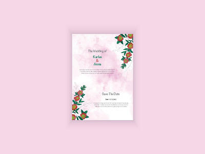 Water Color Wedding Invitation Card Template