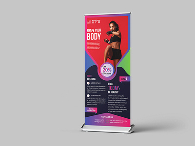 Creative Gym & Fitness Roll Up Banner Design