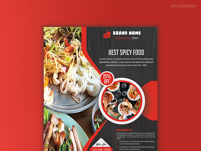 Restaurant Flyer Design banner black corporate custom fashion flat flyer food food flyer manu minimal minimalist party poster professional psd red restaurant