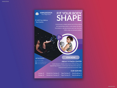 Gym & Fitness Flyer Design branding clean corporate design minimalist modern poster professional realstate template