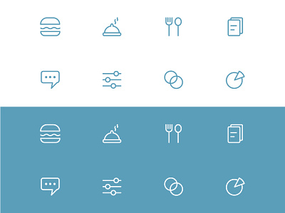 Food service app icons app icons illustration