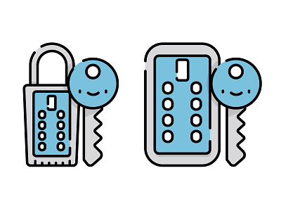 Lockbox icons icons illustration