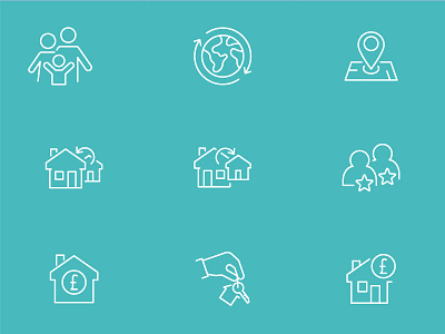 Icons for a property website icons vector