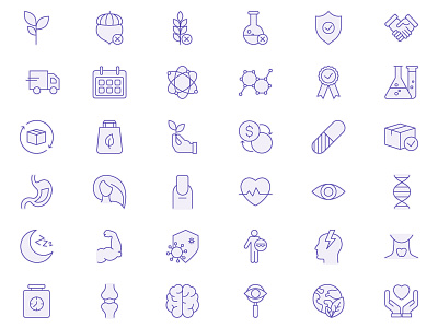 Icons for a multivitamin company website