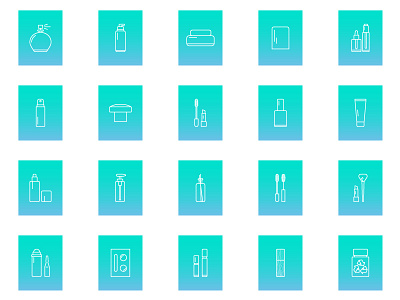 Icons for packaging for a cosmetic, fragrance industries website icons vector