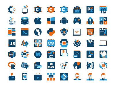 Icons for the site on programming design icons illustration programming