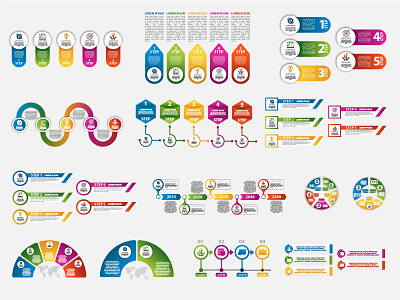 Set of business infographics templates business design illustration infographic template