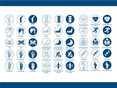 Icons for doctor's website design icons illustration