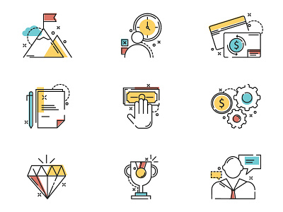 Business icons for company design icons illustration