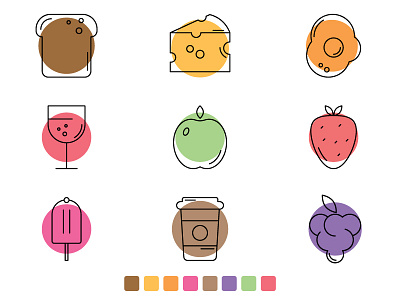 Food Icons design icons illustration