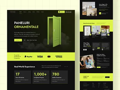 Interior door and window website door interior land landing page trendy ui user interface web webdesign window