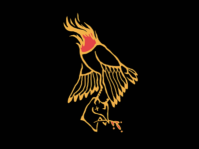 Dead Inside bird color fire head headless illustration