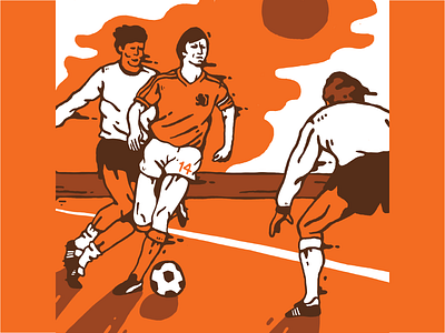 Cruyff 14 color cruijff football graphic holland illustration netherlands soccer world cup