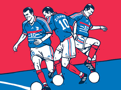 Zidane roulette. adidas color football france graphic illustration soccer world cup zidane