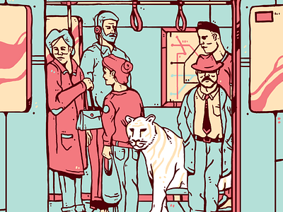 Subway Creatures color design graphic illustration metro new york subway tiger
