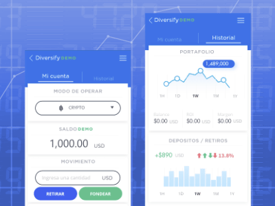 Diversify app bitcoin crypto exchange cryptocurrency app design finances