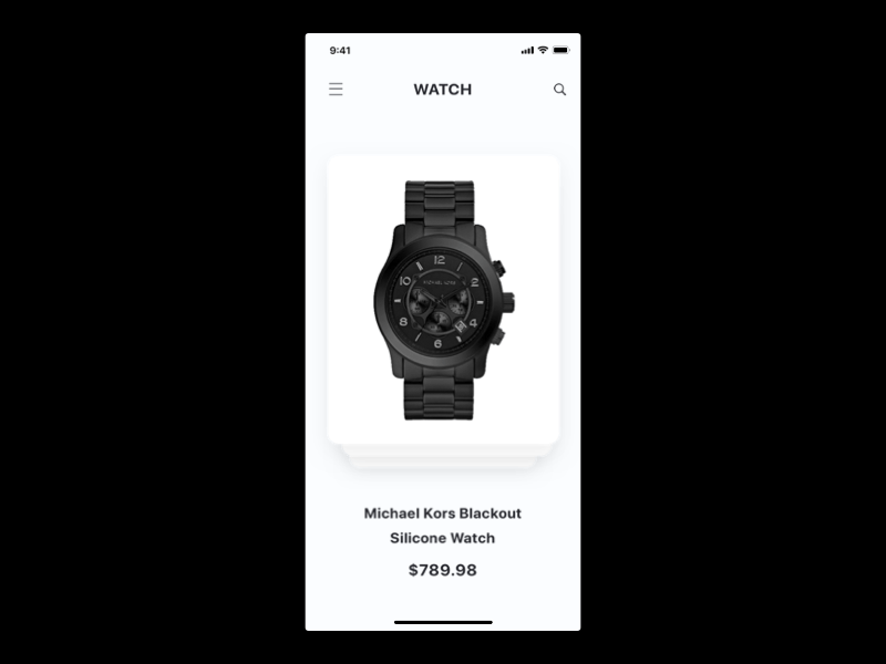 Watch App animation design e commerce mobile app principleapp product branding product design sketch ui uiuxdesign ux