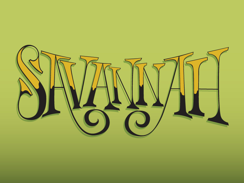Savannah calligraphy hand-drawn savannah lettering type