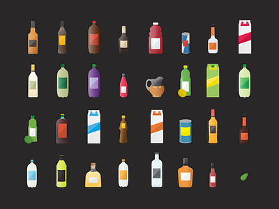 Ingredient Icons alcohol app colorful drinks iconography icons illustration illustrations recipes style