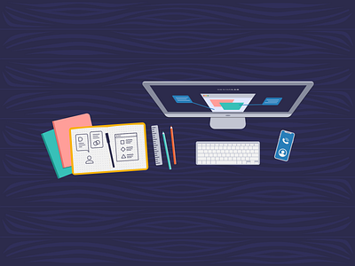 Desk Illustration by Annie Devine on Dribbble
