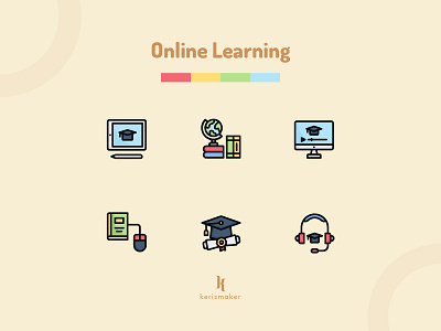 Online Learning Icons