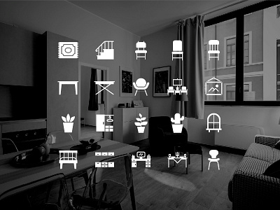 Furniture Icon Set app button decoration furnishing furniture home home decor home living household icon icon app icon web iconography icons icons set interaction design kerismaker property web website