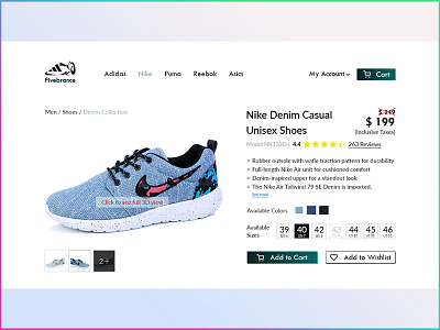 Product Page for E-Commerce web application.