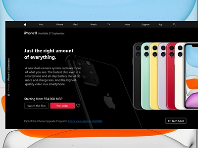 Concept design for iPhone 11 Landing Page adobexd app concept appinterface applicationinterface concept design design interface ui user experience ux webdesign