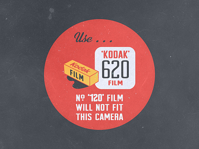 Vintage Kodak 120 620 black film kodak red sticker vintage yellow